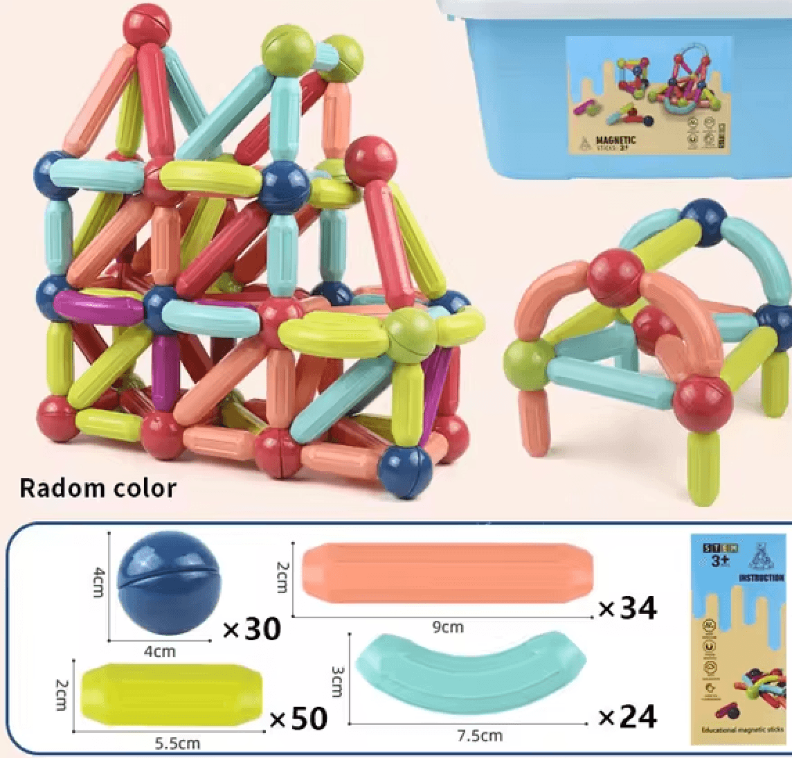 Magnetyczne klocki Montessori, zabawka edukacyjna, HIT sprzedaży roku 2024!