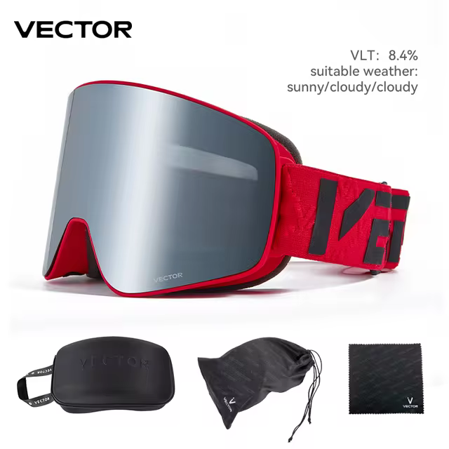 Gogle narciarskie, profesjonalne marki VECTOR z powłoką Anti-fog/UV-400