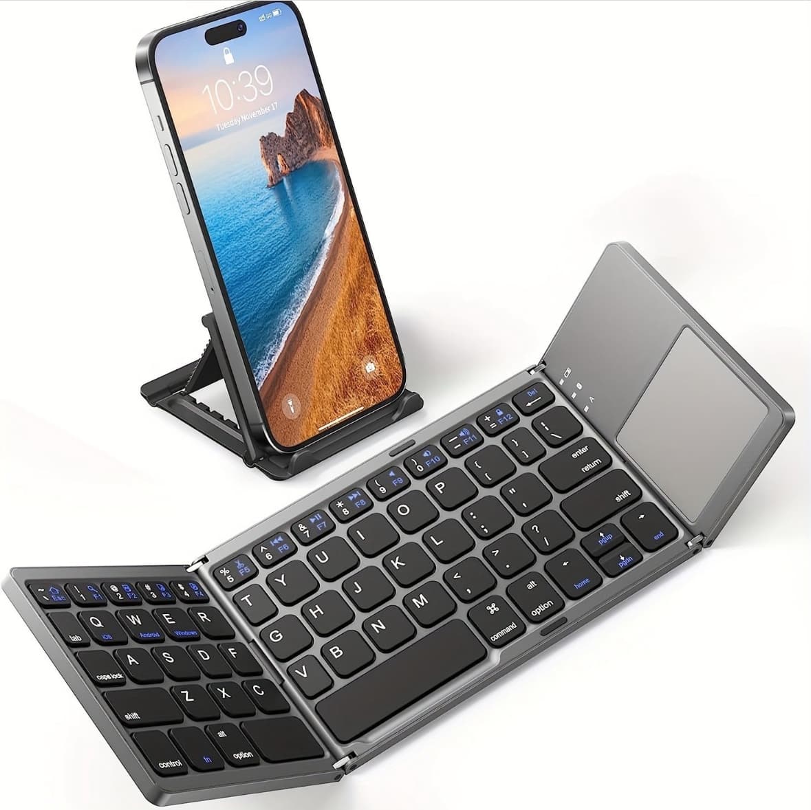 Klawiatura do Smartfona, z touchpadem marki KebiDumei, składana, kieszonkowa