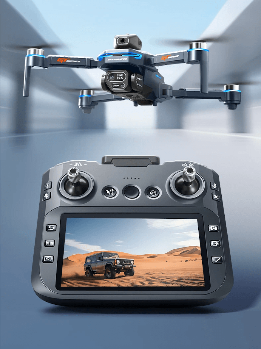 Dron Profesjonalny marki MDNG, model GT8, filmy 8K, ekran wbudowany w pilot