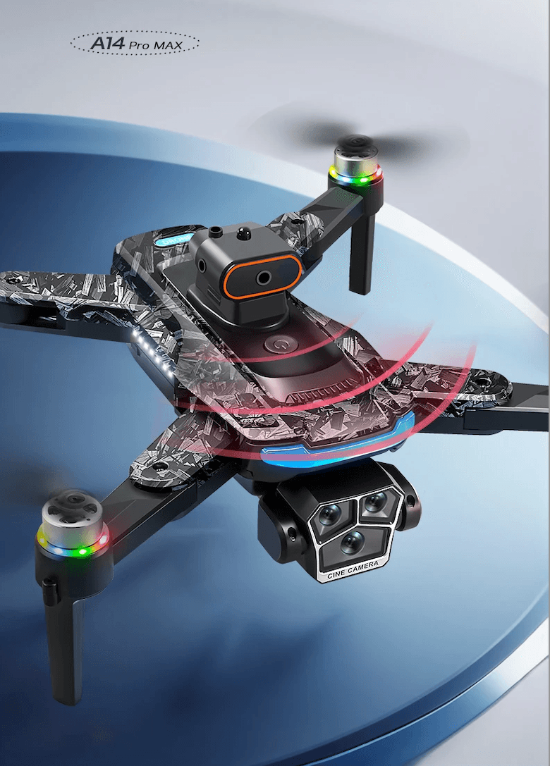 Dron marki Xiaomi, model A14 Pro Max, trzy kamery, filmy 8K HD